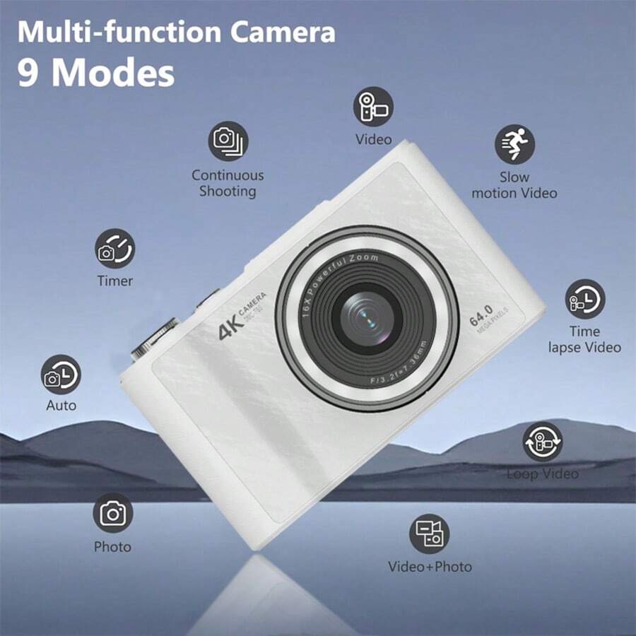 4K Foldable Digital Camera | Retro Y2K